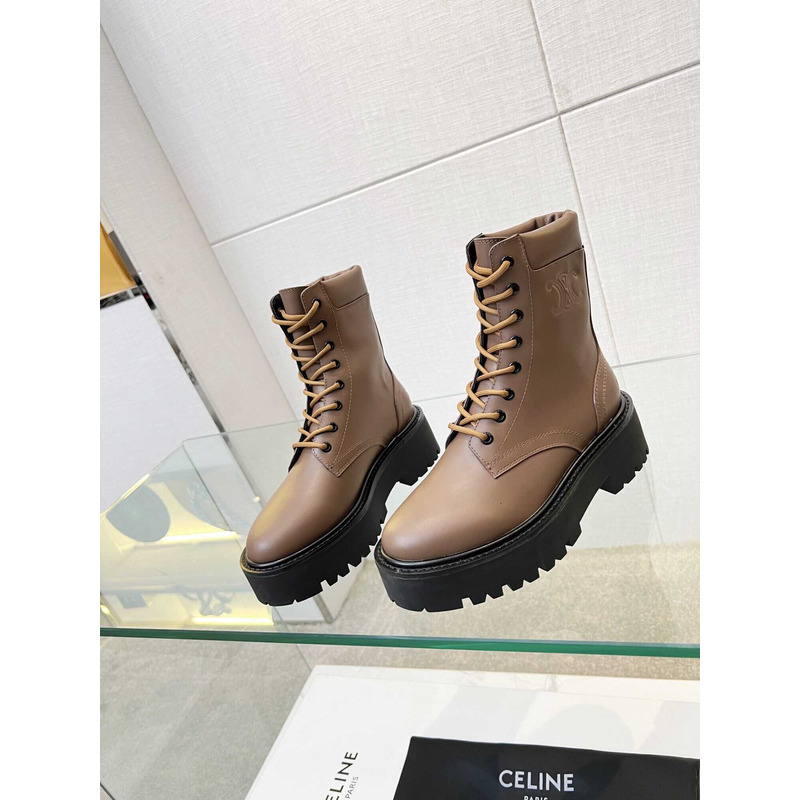 Ce**e lace-up boot with triomphe bulky calfskin