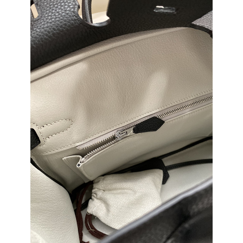 H**mes birkin epsom leather 25 birkin bag black silver buckle