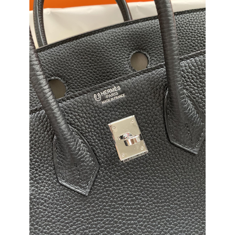 H**mes birkin epsom leather 25 birkin bag black silver buckle