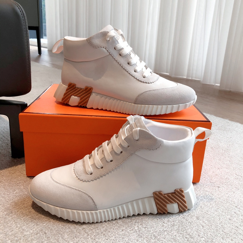 H**mes bouncing high-top sneakers grey