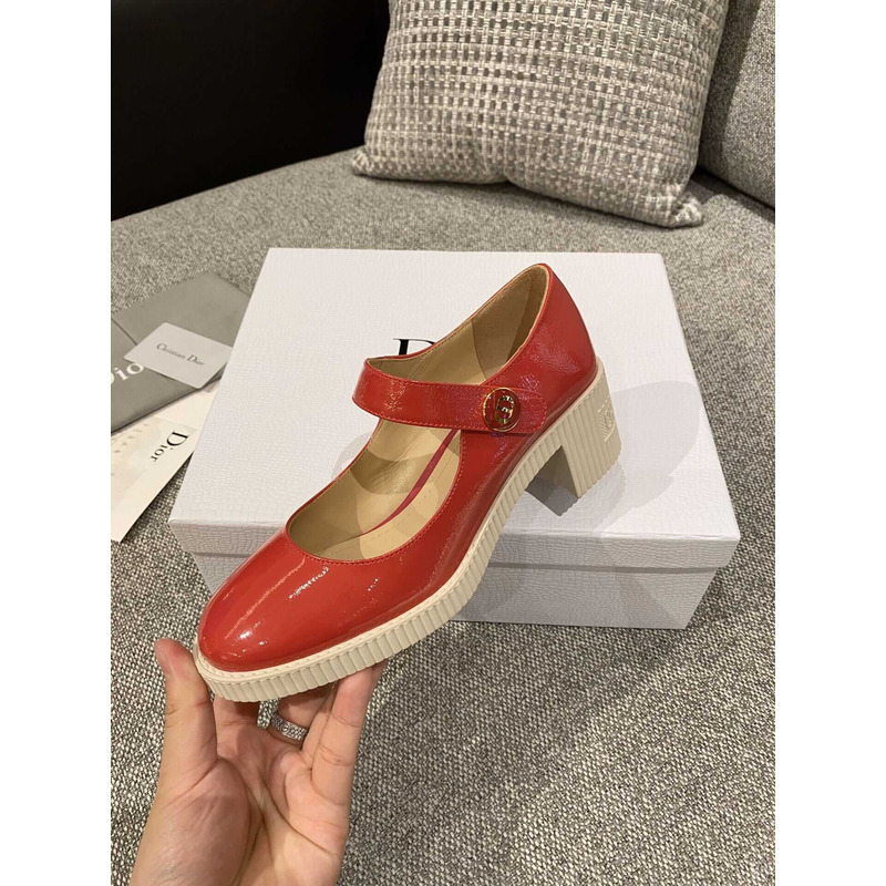 D*or pumps leather red