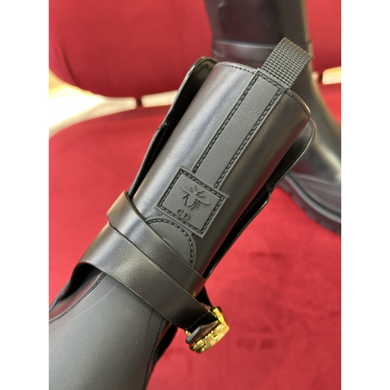 D*or empreinte ankle boots calfskin and rubber black