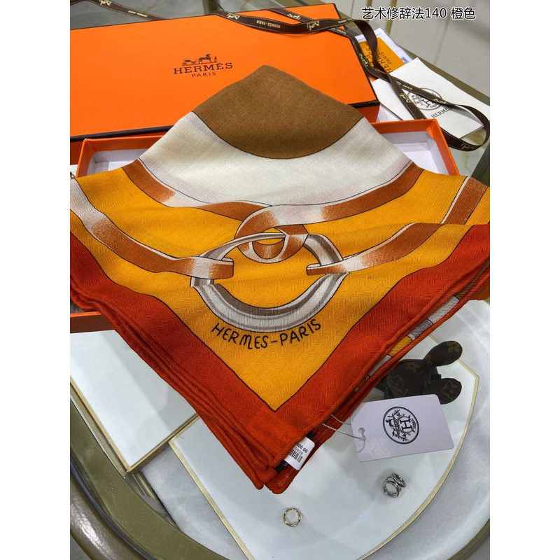 H**mes figure artistique scarf 90 yellow