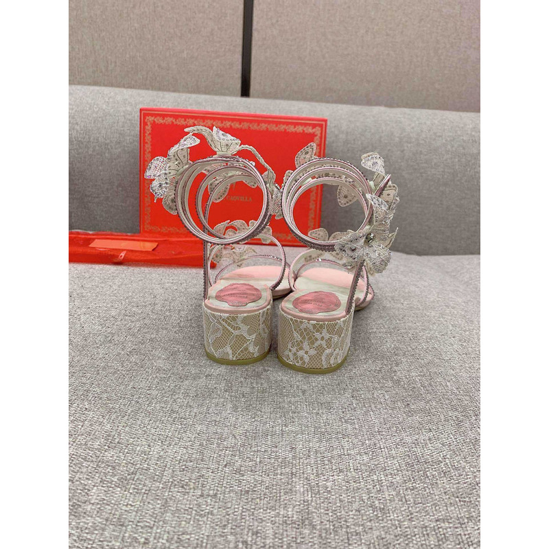 Rene Caovilla Floriane Sandals Light Pink