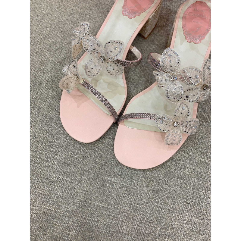 Rene Caovilla Floriane Sandals Light Pink