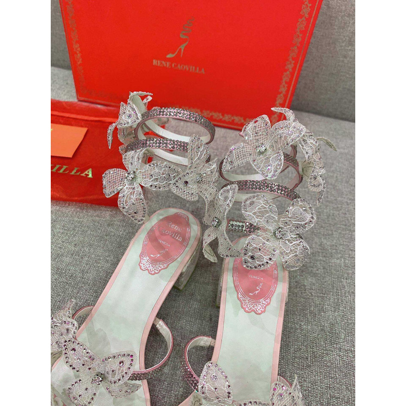 Rene Caovilla Floriane Sandals Light Pink
