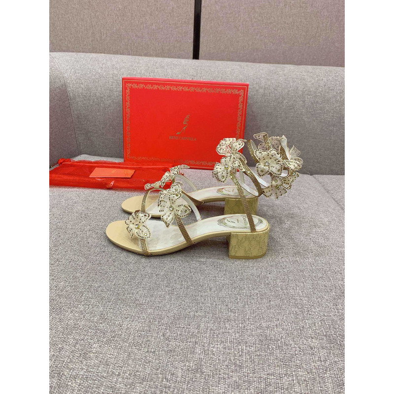 Rene Caovilla Floriane Sandals Yellow