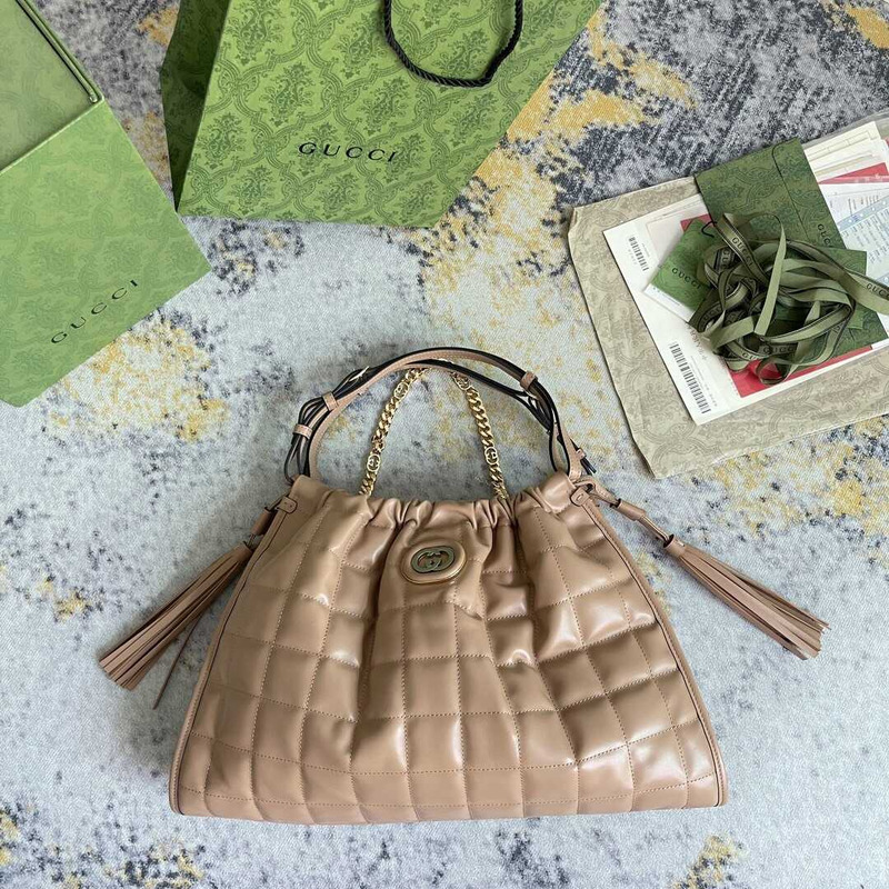 G*u*i deco medium tote bag beige