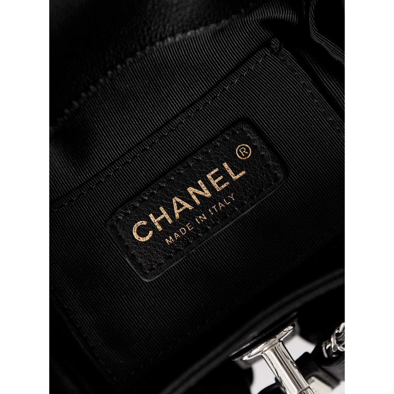 Ch*el leather backpack black