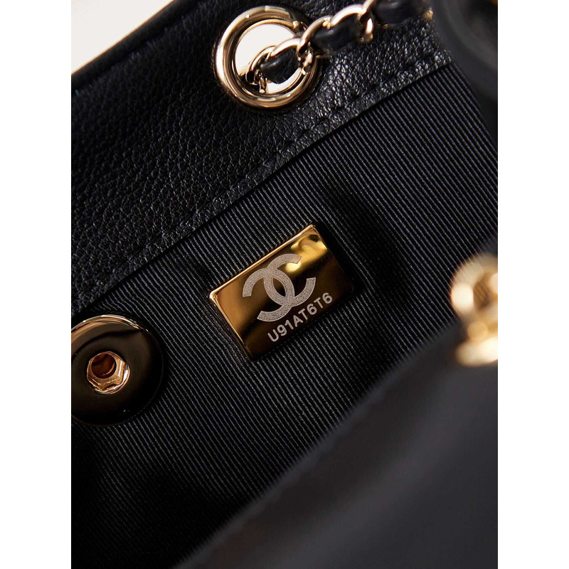 Ch*el leather backpack black