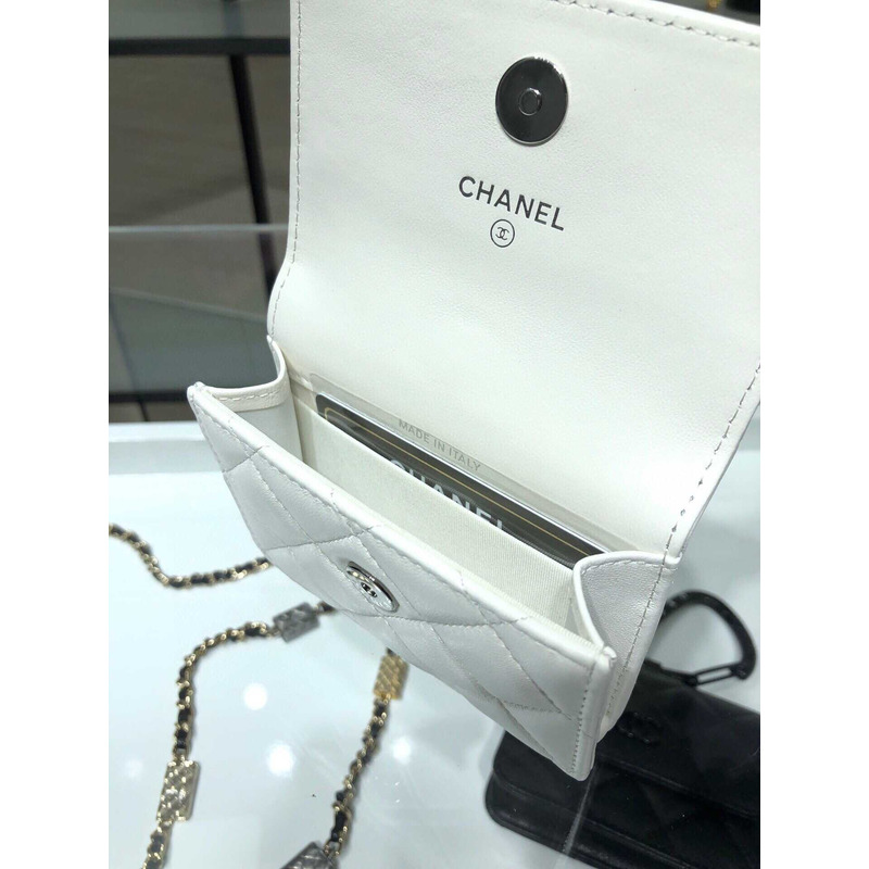Ch*el jewel hook card holder white