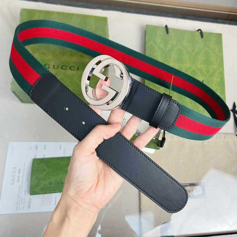 G*u*i web belt with double g buckle