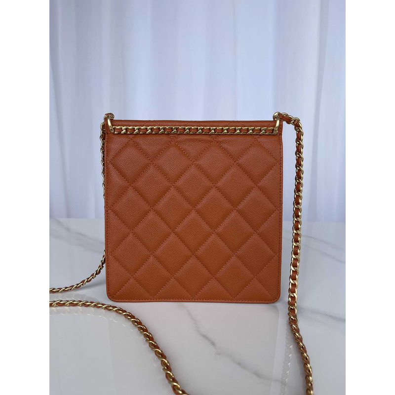 Ch*el 23a mini bag calfskin brown