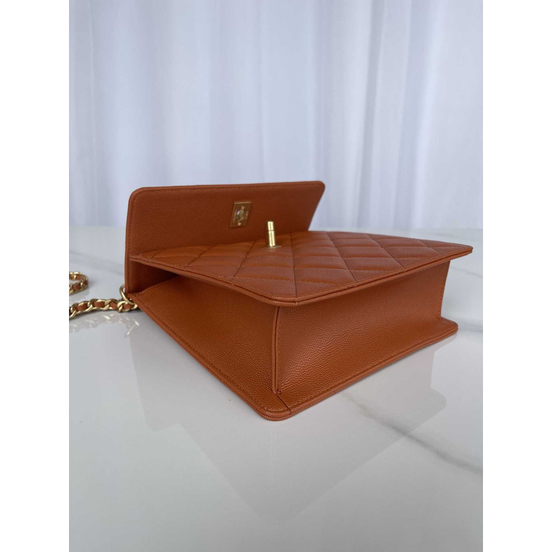 Ch*el 23a mini bag calfskin brown