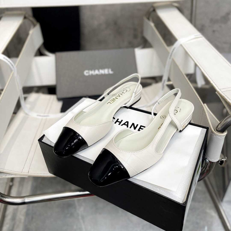 Ch*el lace up shoes lambskin and faille black and white