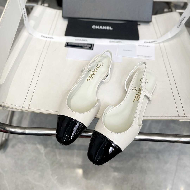 Ch*el lace up shoes lambskin and faille black and white