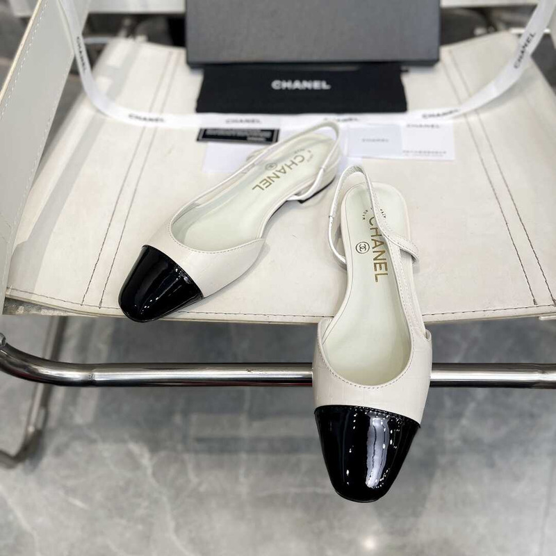 Ch*el lace up shoes lambskin and faille black and white