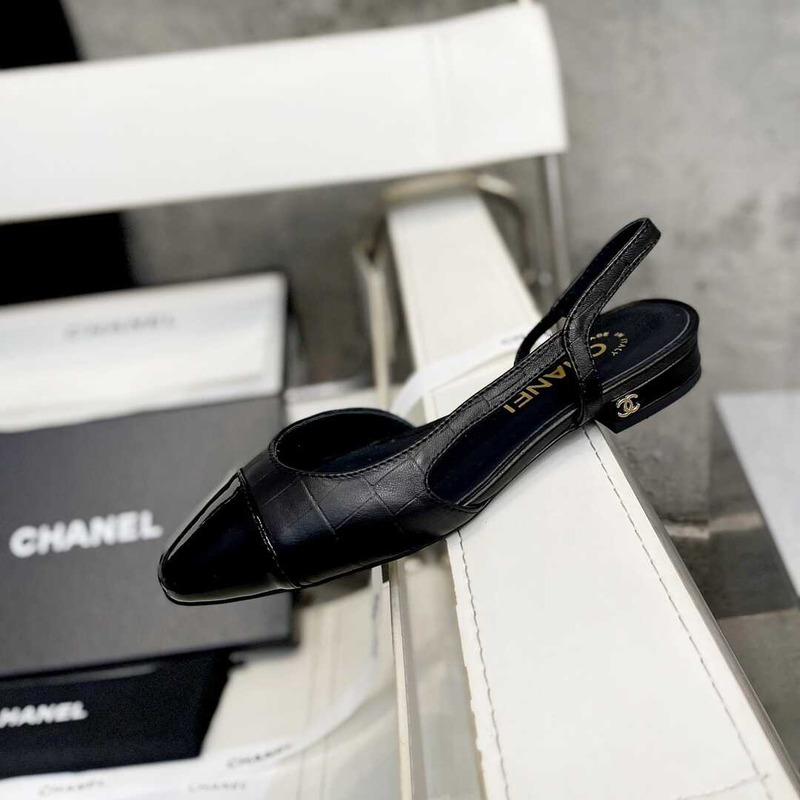 Ch*el lace up shoes lambskin and faille black