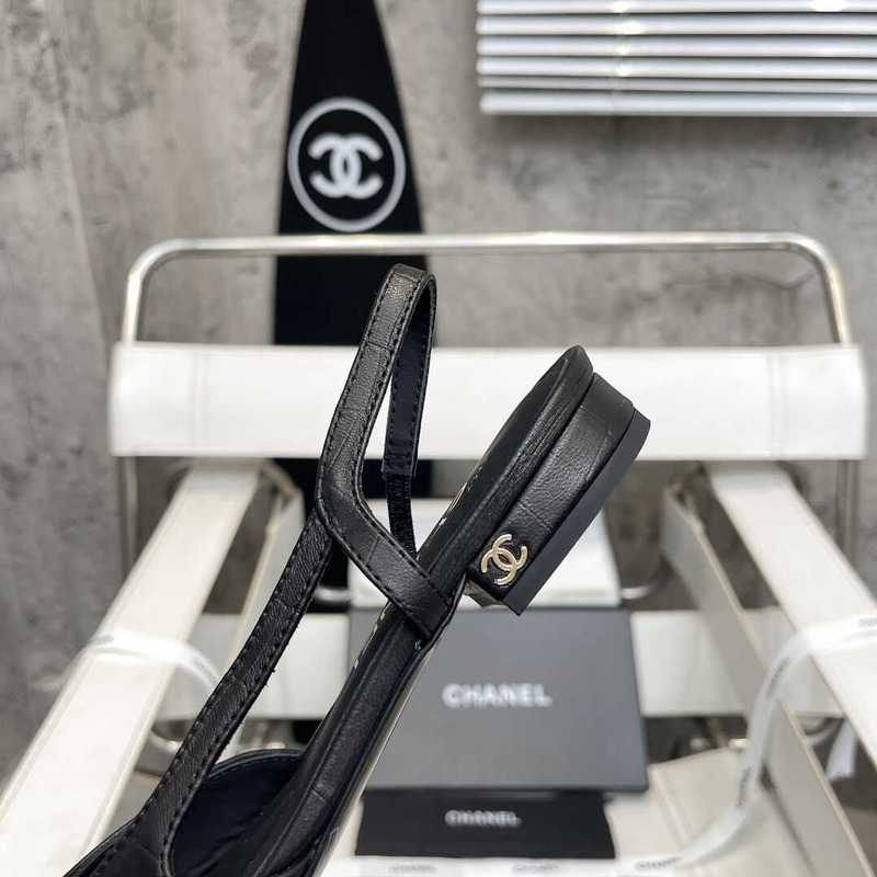 Ch*el lace up shoes lambskin and faille black