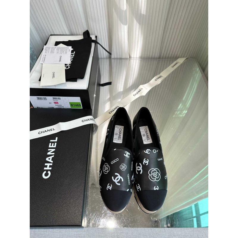 Ch*el cc lambskin loafters