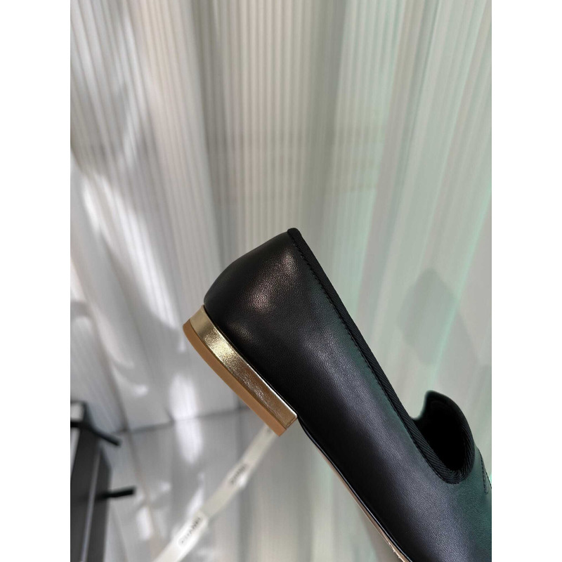 Ch*el cc lambskin loafters black