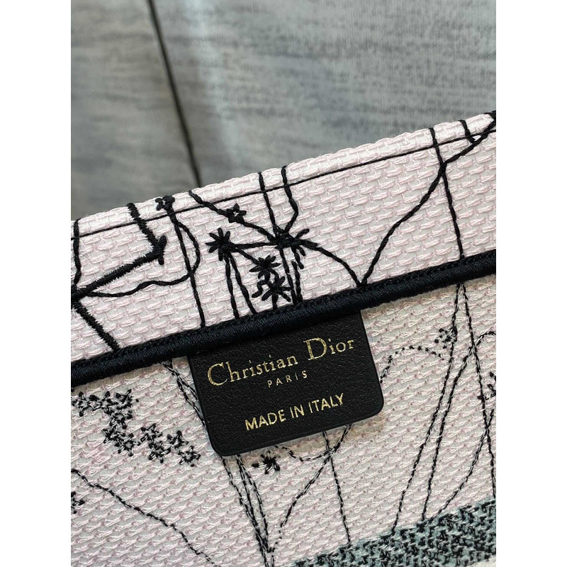 D*or canvas embroidered medium zodiac book tote latte multicolor