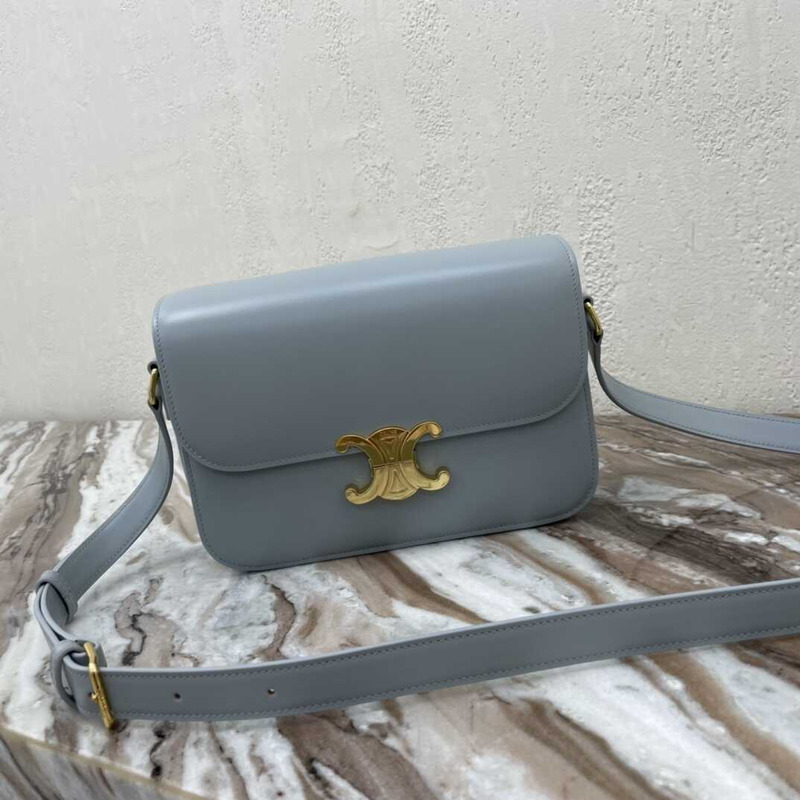 Ce**e teen triomphe bag in shiny caflskin blue