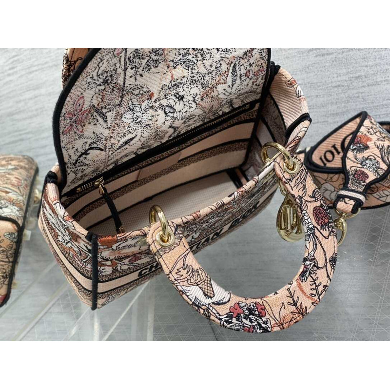 D*or medium lady d-lite bag ecru D*or jardin d\