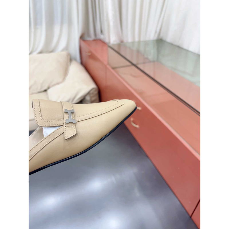 H**mes groupie mules beige