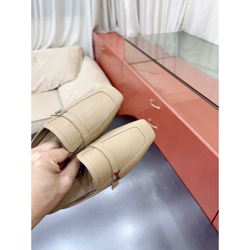 H**mes groupie mules beige