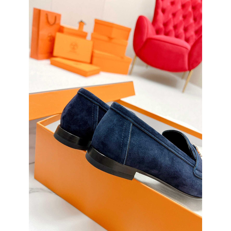 H**mes paris loafers in dark blue velvet