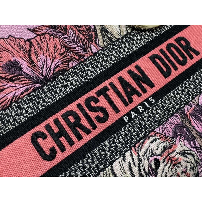 D*or medium lady d-lite bag pink multicolor toile de jouy voyage embroidery