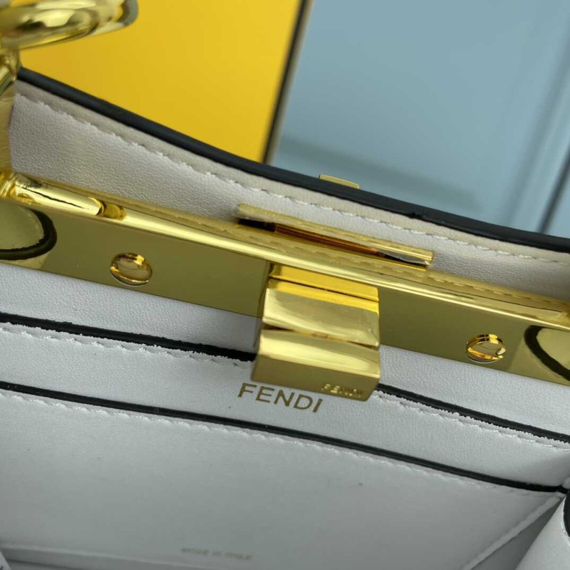 F**di peekaboo mini bag leather pouch light blue