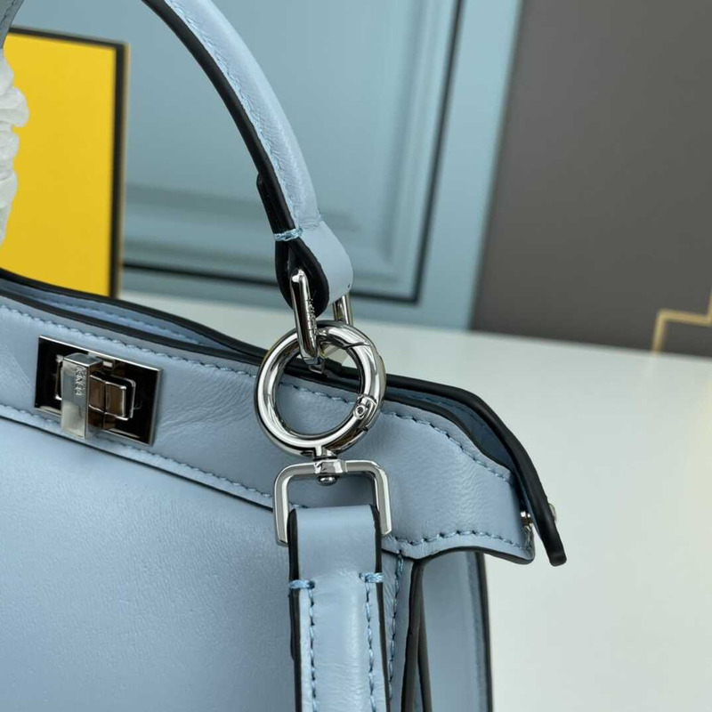 F**di peekaboo mini bag leather pouch blue