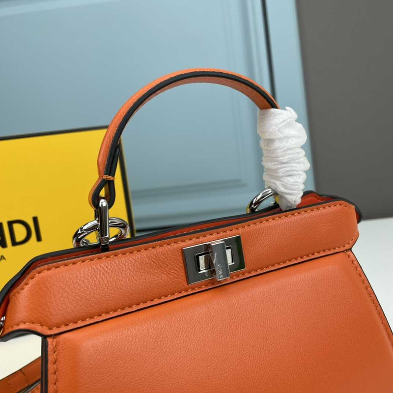 F**di peekaboo mini bag leather pouch brown