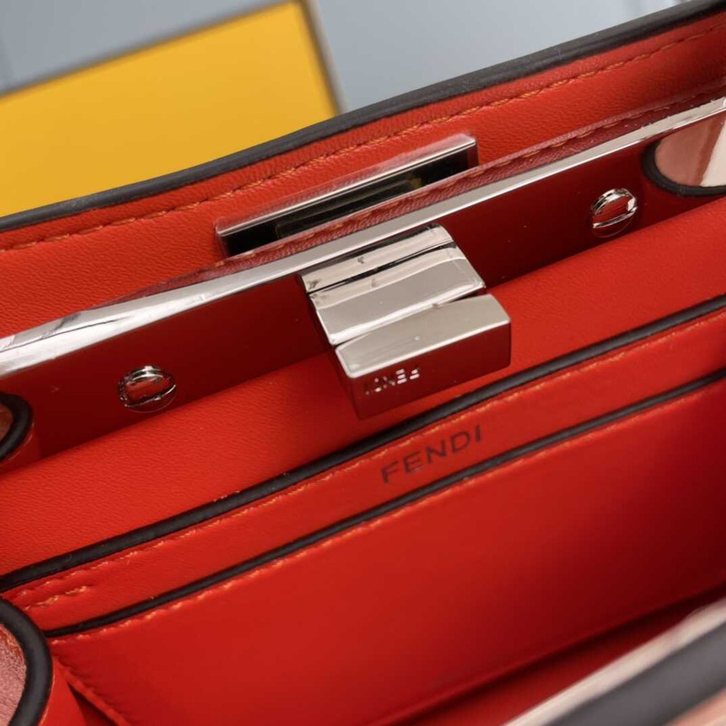 F**di peekaboo mini bag leather pouch brown