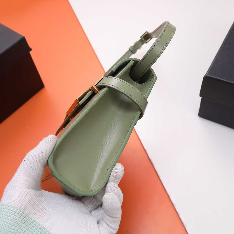 Saint Laurent Manhattan Leather Shoulder Bag Green