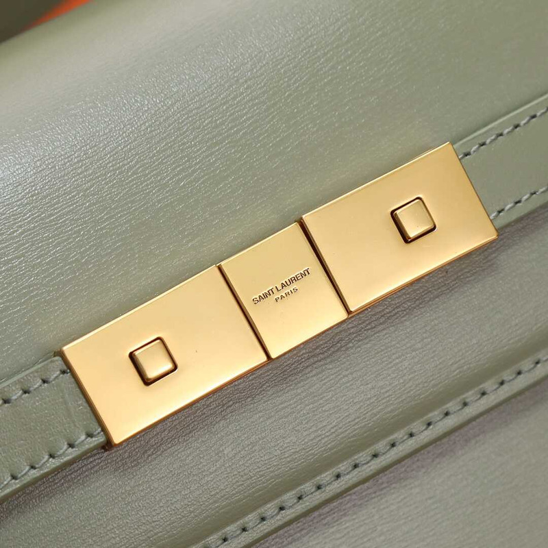 Saint Laurent Manhattan Leather Shoulder Bag Green