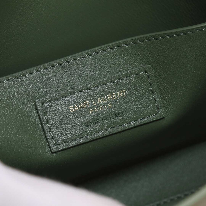 Saint Laurent Manhattan Leather Shoulder Bag Green