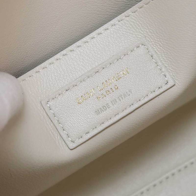 Saint Laurent  Manhattan Leather Shoulder Bag White