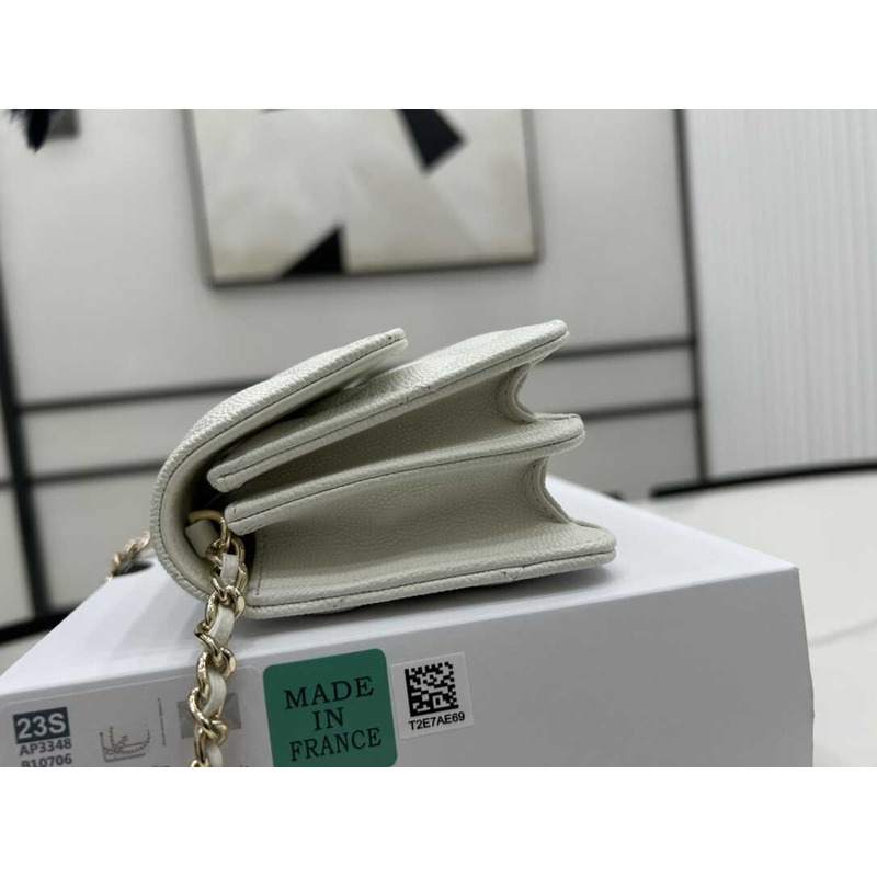 Ch*el mini flap lambskin white