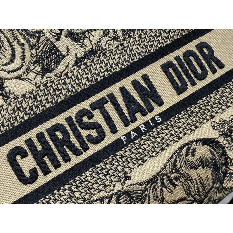 D*or medium lady d-lite bag embroidery beige and black