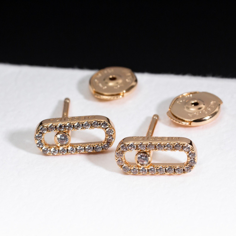 messika move uno Di*m*nd cage stud earrings gold