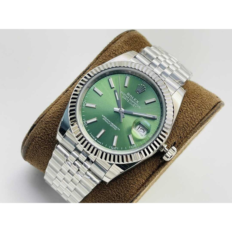 Rolex Oyster Perpetual White Rolesor Gold - Green Dial C Factory Watches