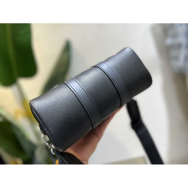 l**is V*t*n virgil abloh monogram denim taurillon leather keepall xs black