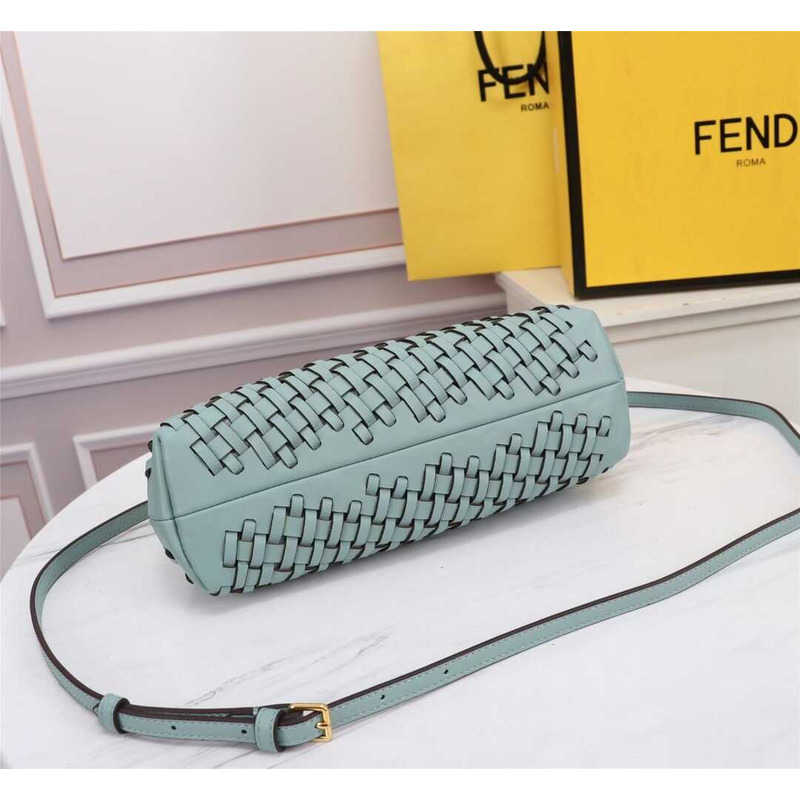 F**di small style first interwoven leather bag blue