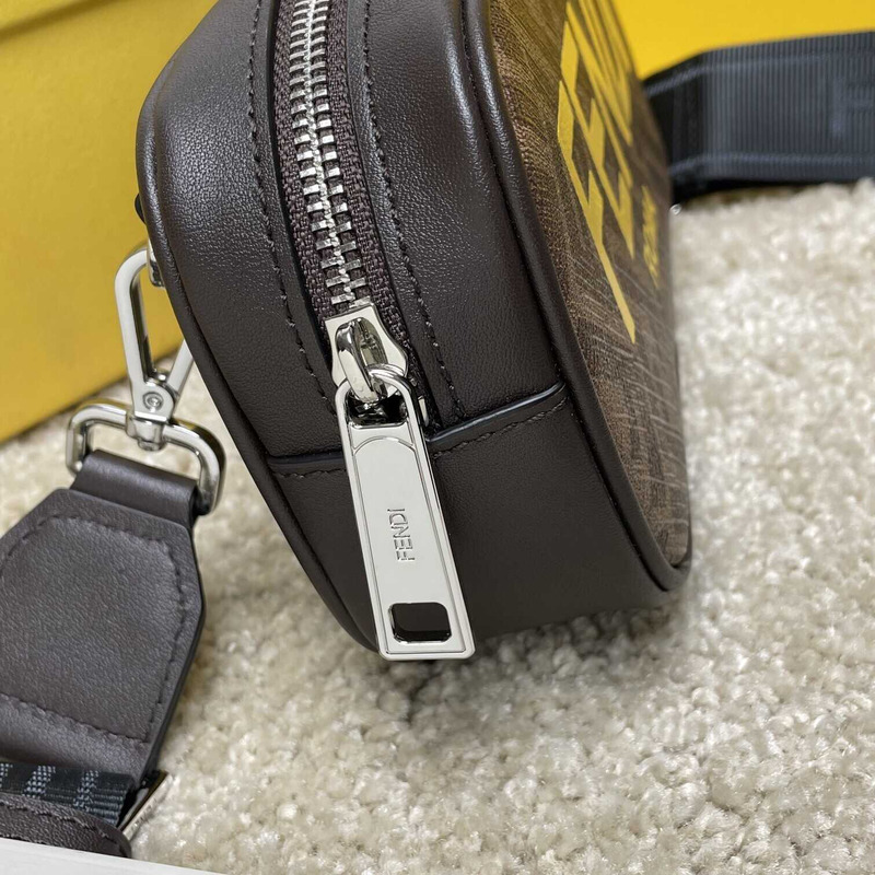 F**di  messenger bag men brown and yellow