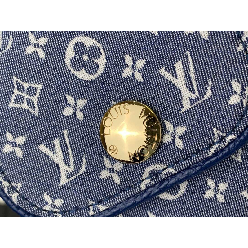 l**is V*t*n blue monogram mini lin canvas pochette cancun bag
