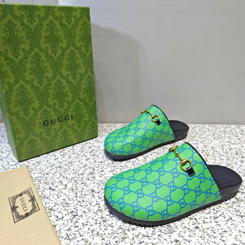 g*u*i gg S*p*e horesbit slippers green