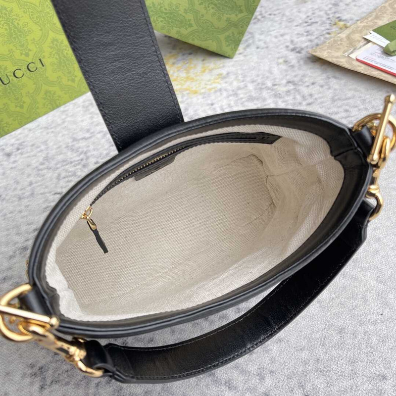 G*u*i wonka gg up leather shoulder bag black